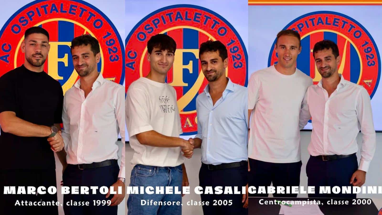 L’Ospitaletto annuncia tre colpi di spessore per la C: arriva bomber Bertoli con Casali e Mondini